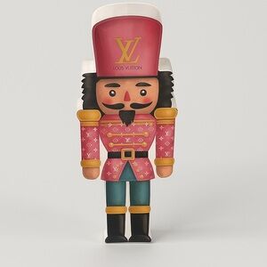 Louis Vuitton Pink Nutcracker Ornament • Luxury Holiday Decor New